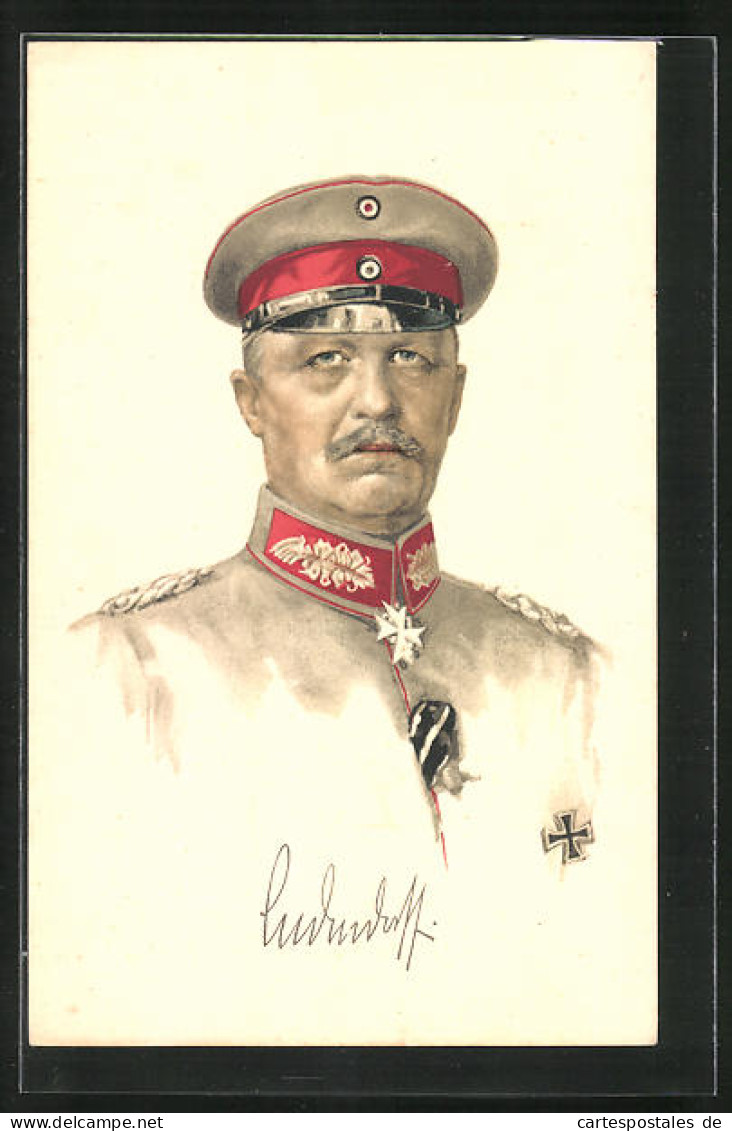 AK Paul Von Hindenburg In Uniform Mit Eisernem Kreuz, Reklame Für Hermann Schött In Rheydt  - Historical Famous People