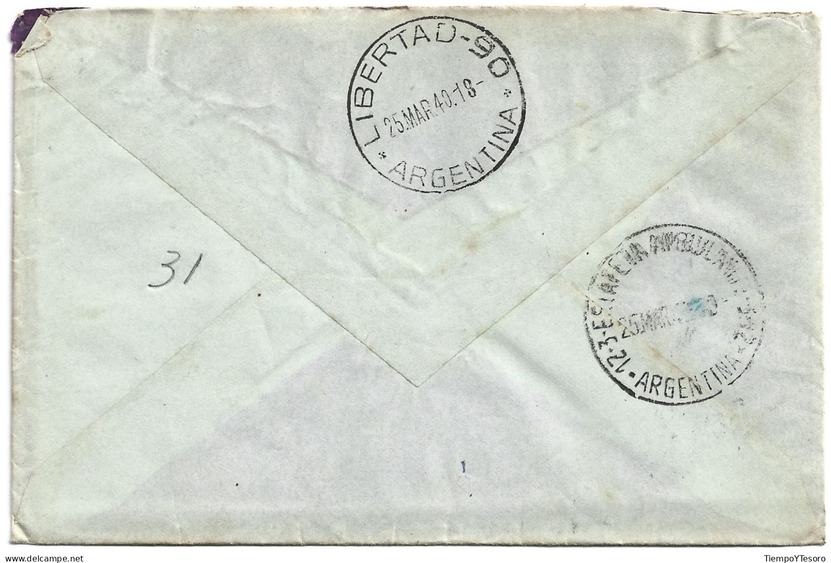 Postcard - Argentina, Buenos Aires, Mariano Moreno Stamp, 1940, N°1545 - Briefe U. Dokumente