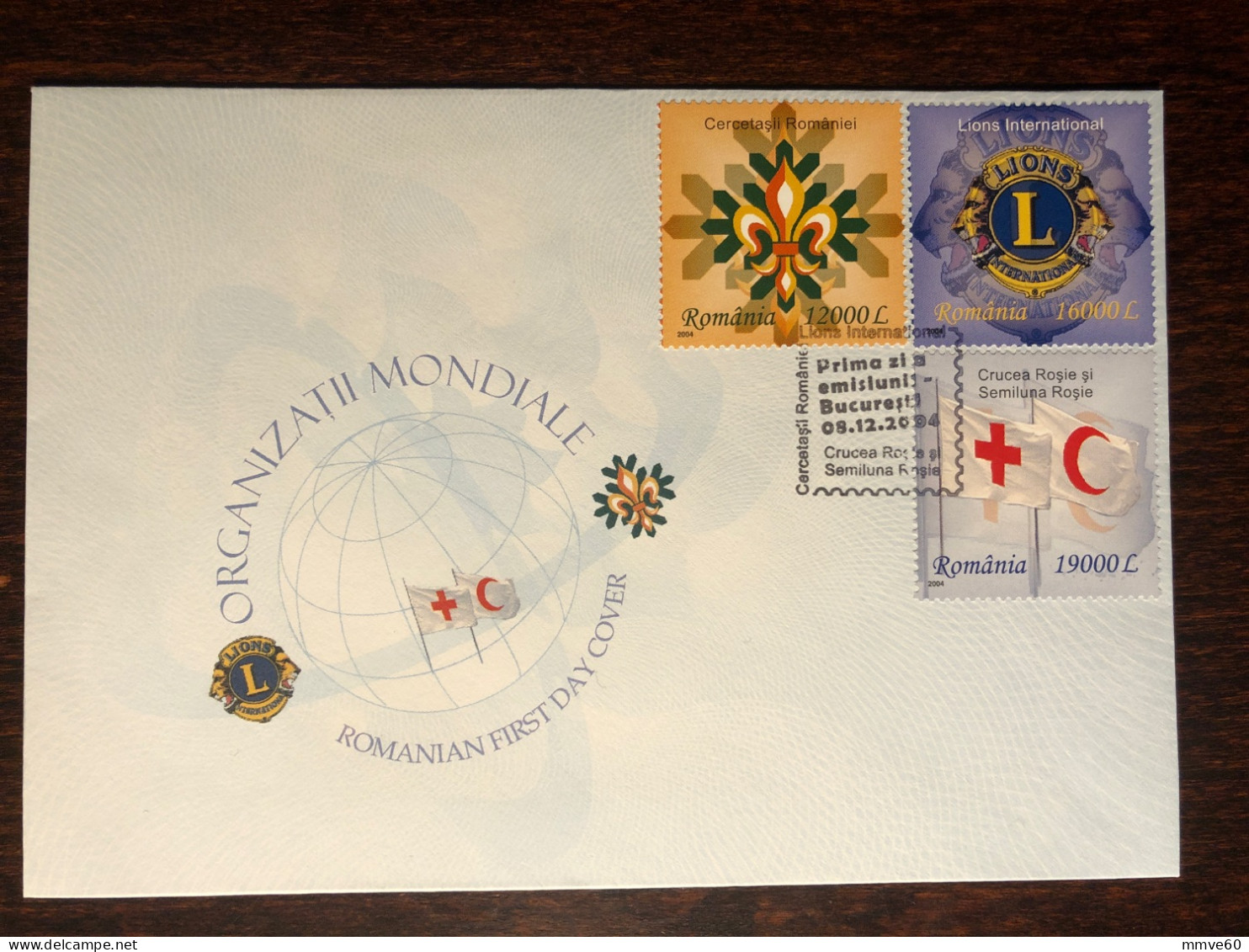 ROMANIA FDC COVER 2004 YEAR RED CROSS LIONS HEALTH MEDICINE STAMPS - FDC