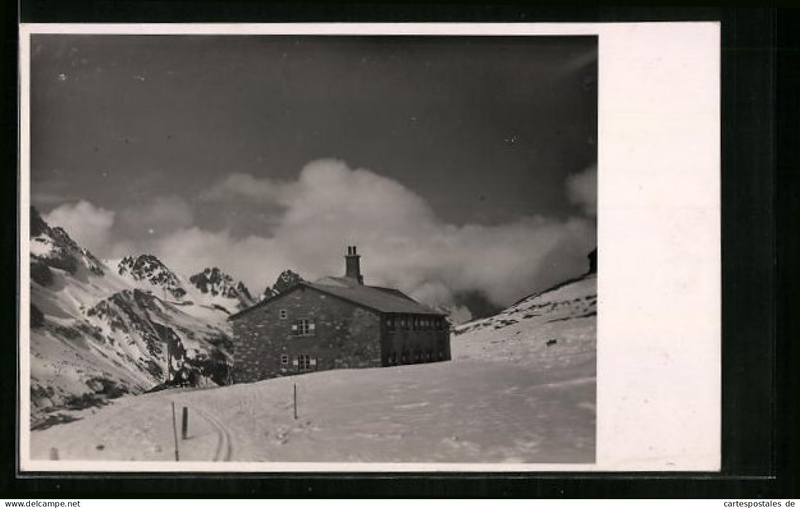 AK Wiesbadener Hütte, Berghütte Im Winter  - Autres & Non Classés