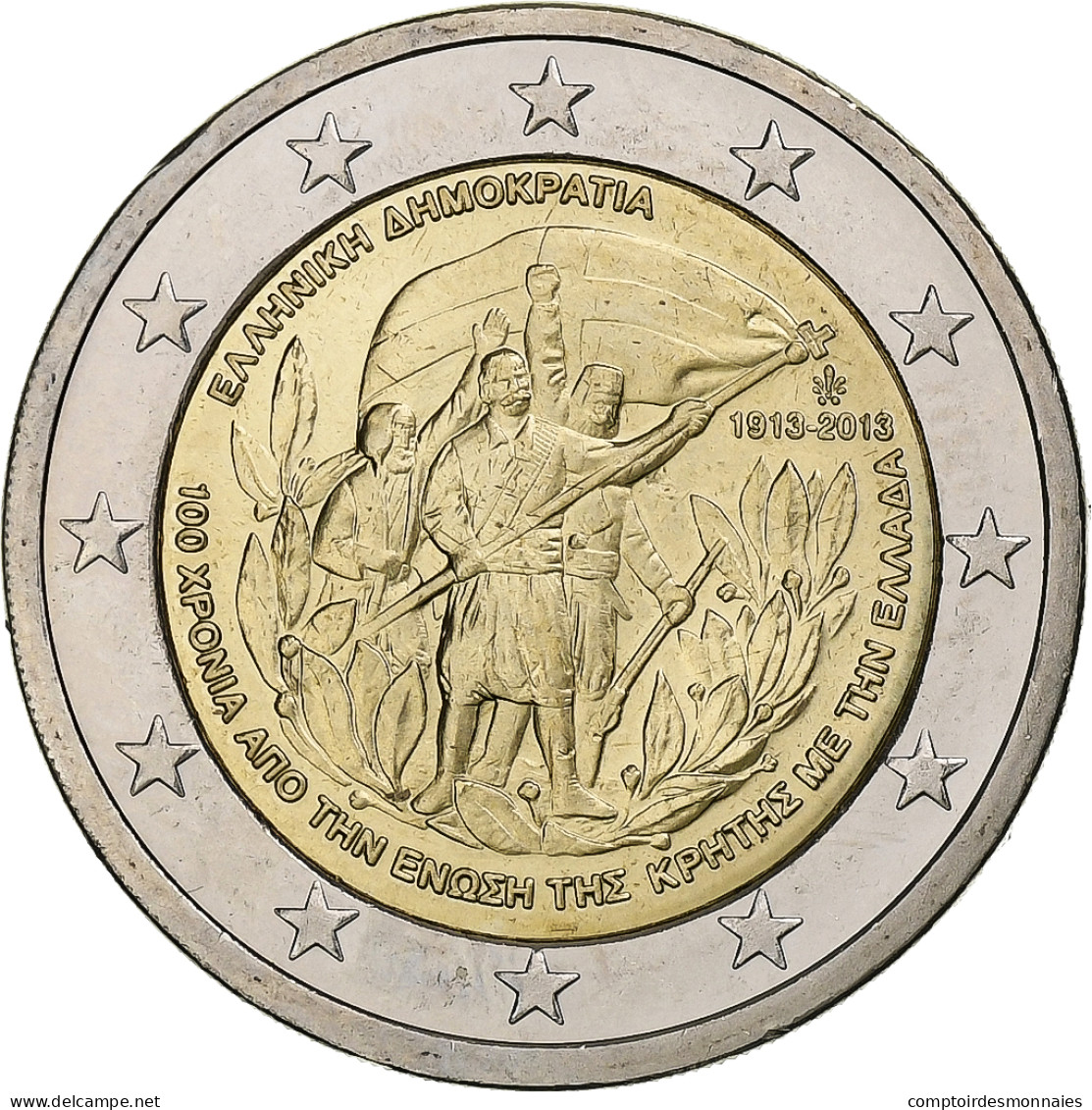 Grèce, 2 Euro, Crète - Grèce, 2013, Athènes, SUP, Bimétallique - Griekenland