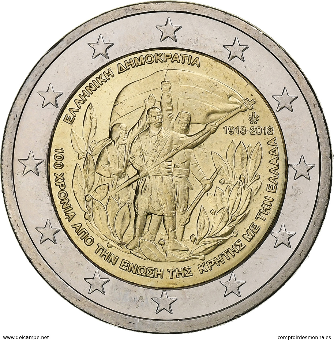 Grèce, 2 Euro, Crète - Grèce, 2013, Athènes, SUP, Bimétallique - Griechenland
