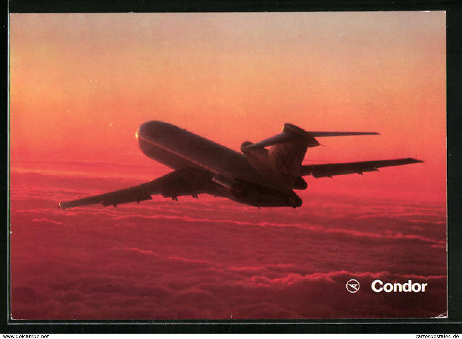 AK Condor, Flugzeug Europa-Jet Boeing 727-230 Im Abendrot  - 1946-....: Era Moderna