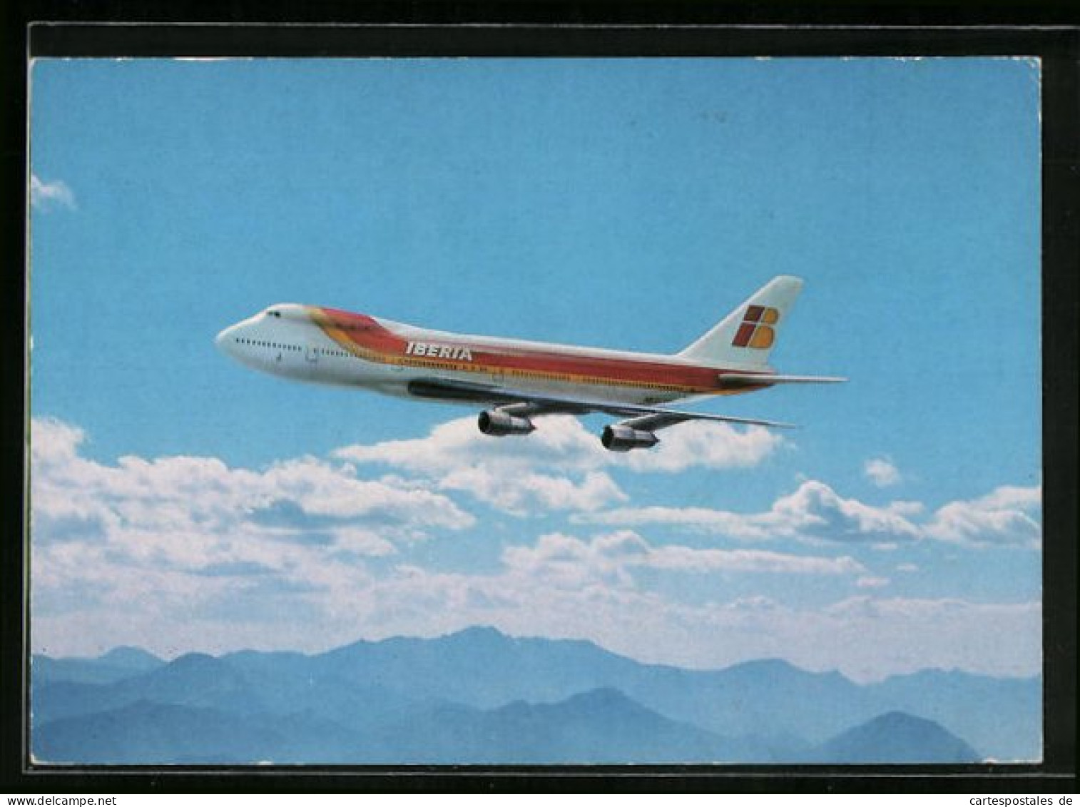 AK Flugzeug Boeing 747 Der Iberia-Fluggesellschaft Im Flug  - 1946-....: Ere Moderne