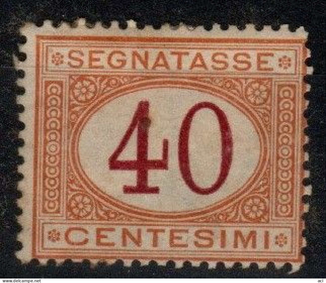 Italy S 8  1870-74  Postage Due 40c Ochre And Carmine,Mint  Hinged - Marcophilie