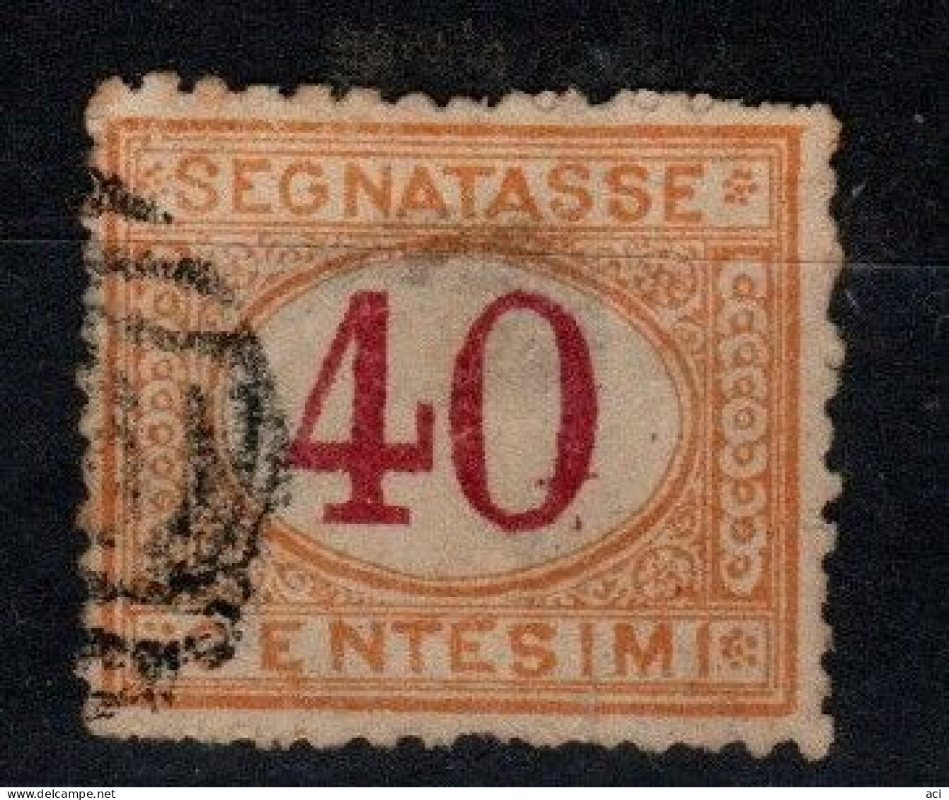 Italy S 8  1870-74  Postage Due 40c Ochre And Carmine,used, Thin - Marcophilie