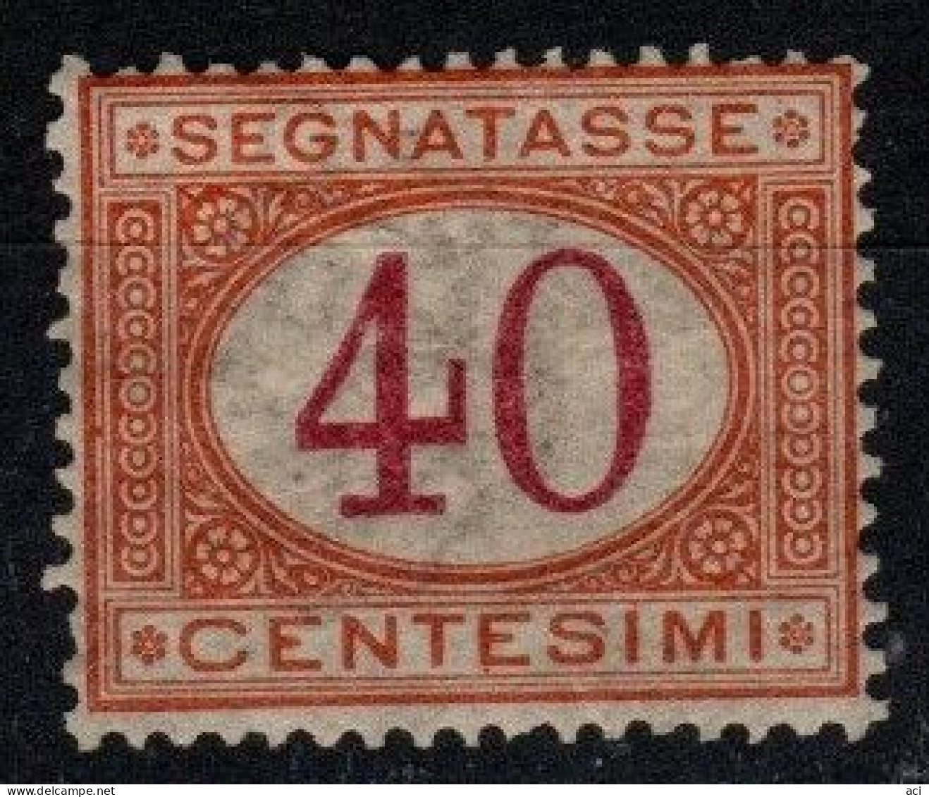 Italy S 24  1890-94 Postage Due 40c Orange And Carmine,Mint Never Hinged - Marcophilie