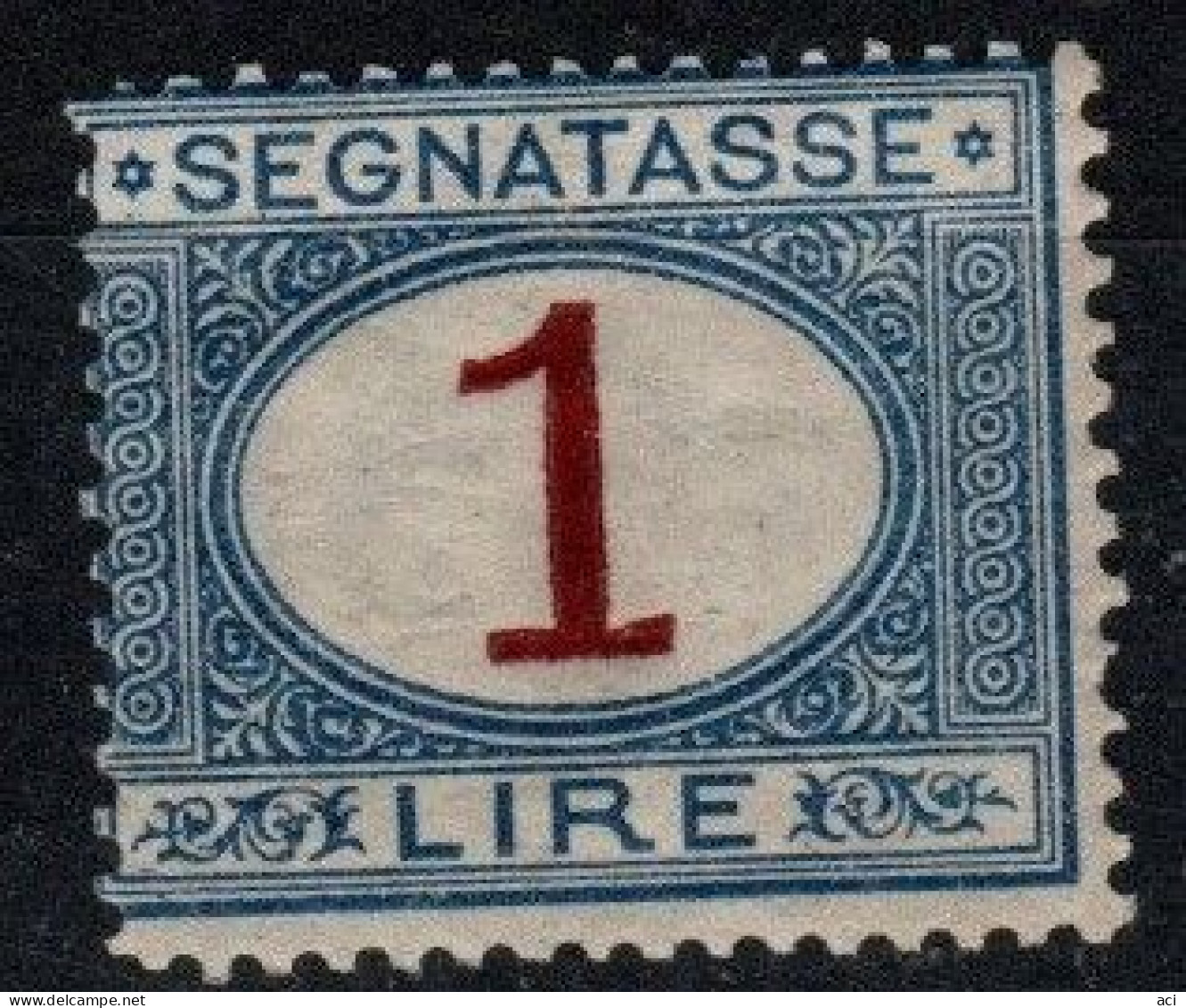 Italy S 27  1890-94 Postage Due Lira 1 Blue And Carmine,Mint Never Hinged - 1991-00: Marcofilia