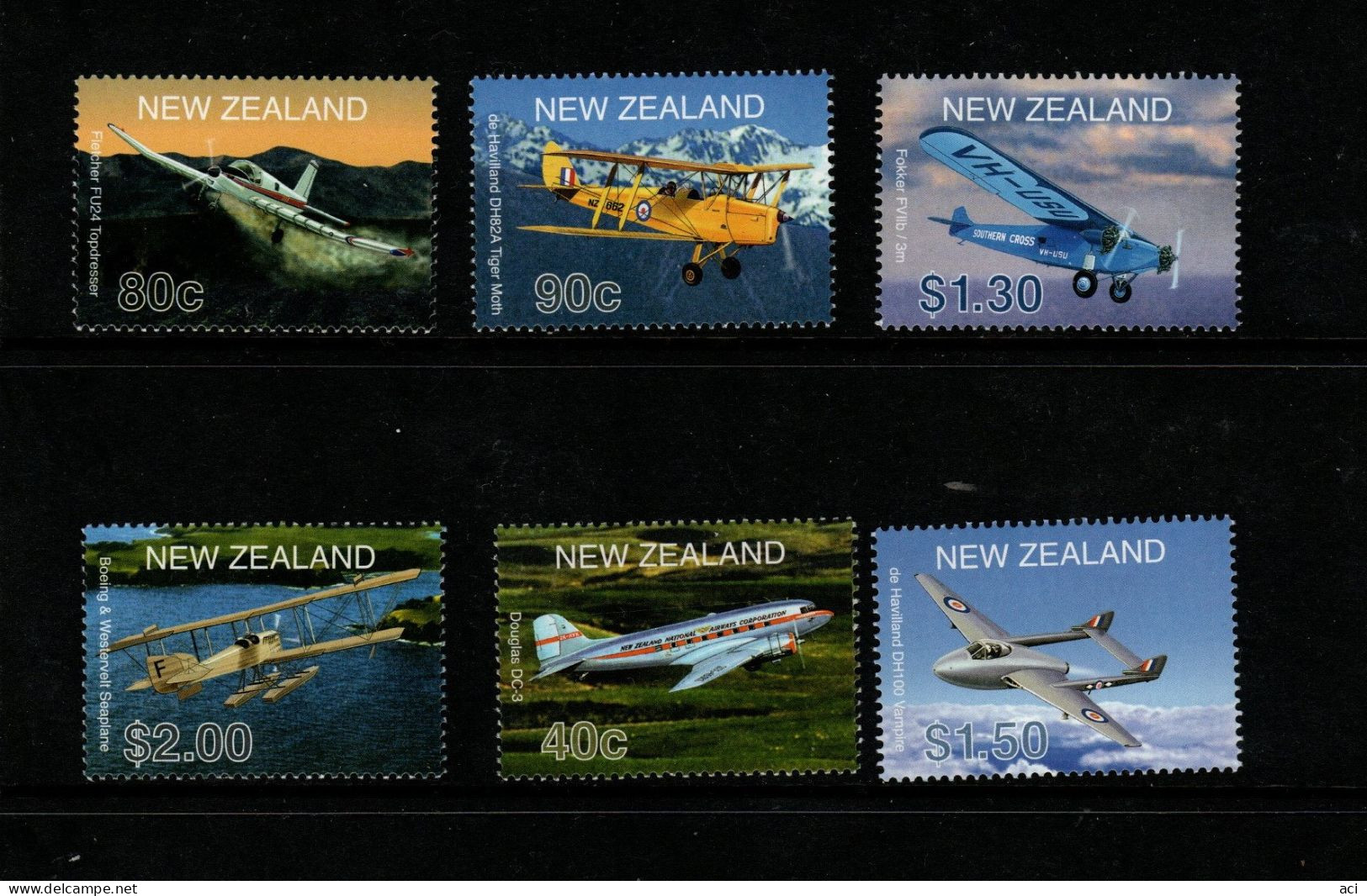 New Zealand  2001 Aircrafts ,Mint Never Hinged - Neufs