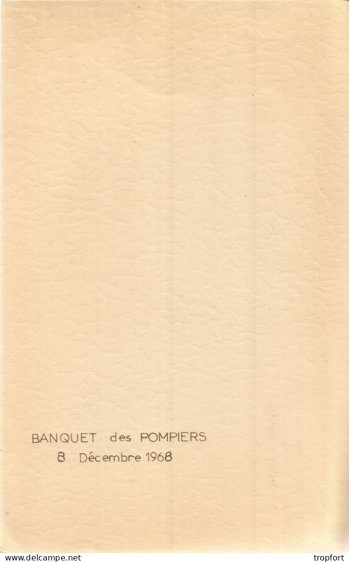 MENU Banquet Des Pompiers  1968  LE SELECT Maison BORDET PONT L EVEQUE - Menükarten
