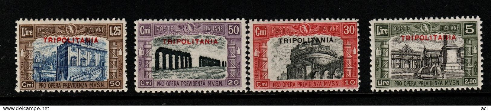 Tripolitania S 50-53  1929  Milizia  II, Mint Never Hinged - Tripolitania