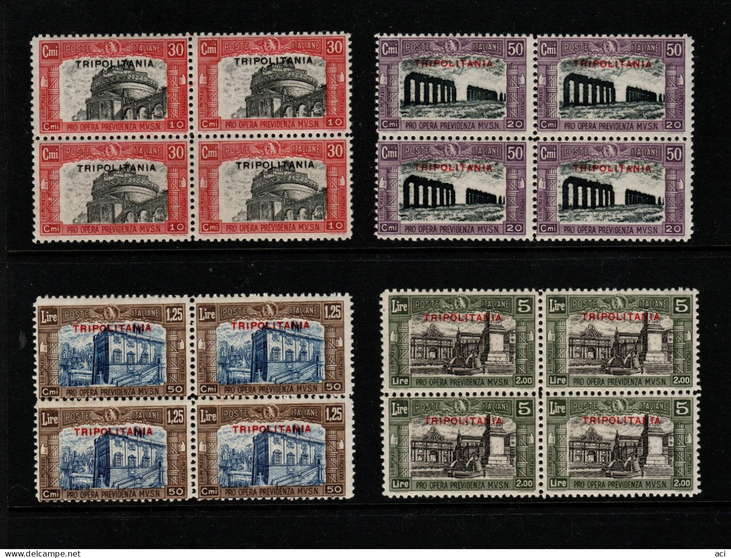 Tripolitania S 50-53  1929  Milizia  II,block 4 Mint Never Hinged - Tripolitania