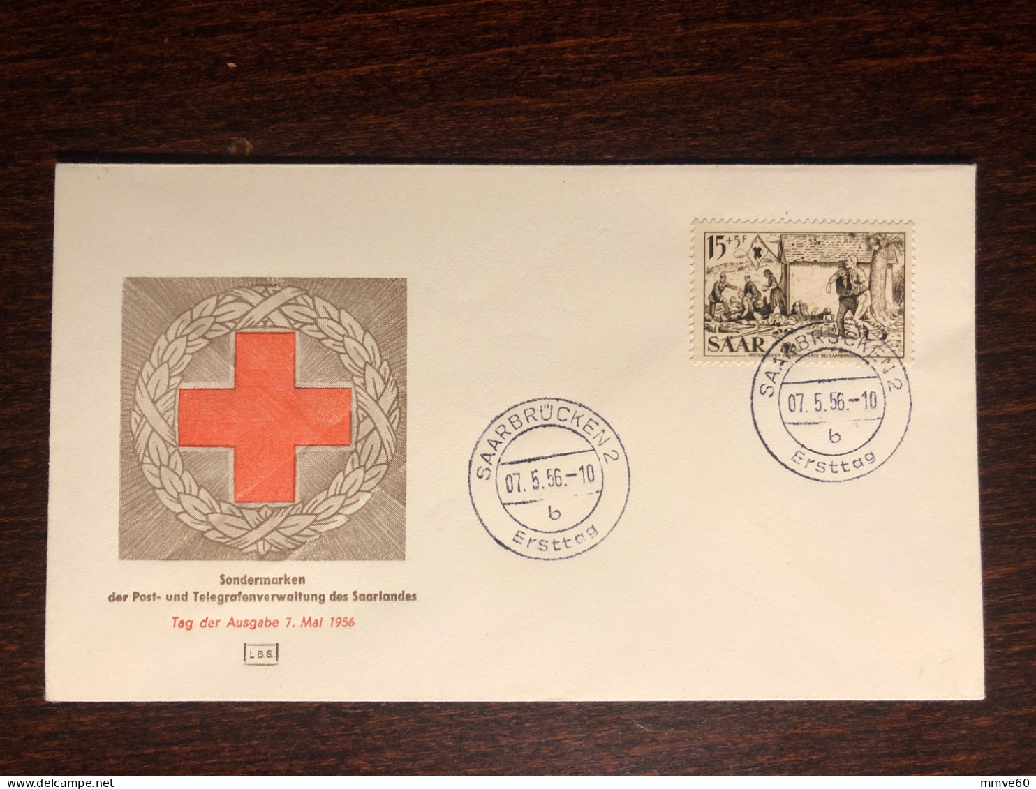 SAAR FDC COVER 1956 YEAR RED CROSS HEALTH MEDICINE STAMPS - FDC