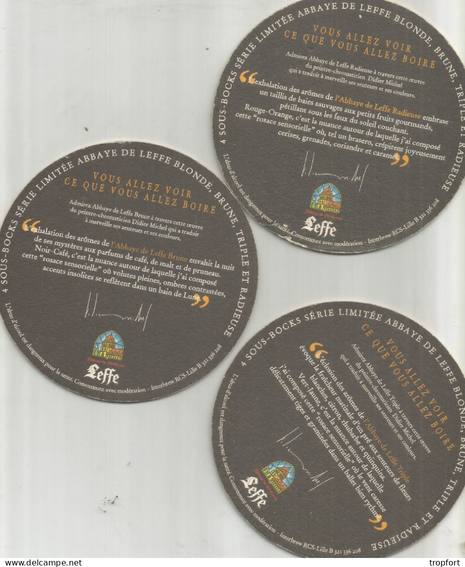 LOT 3 SOUS BOCKS LEFFE   SERIE LIMITEE - Beer Mats