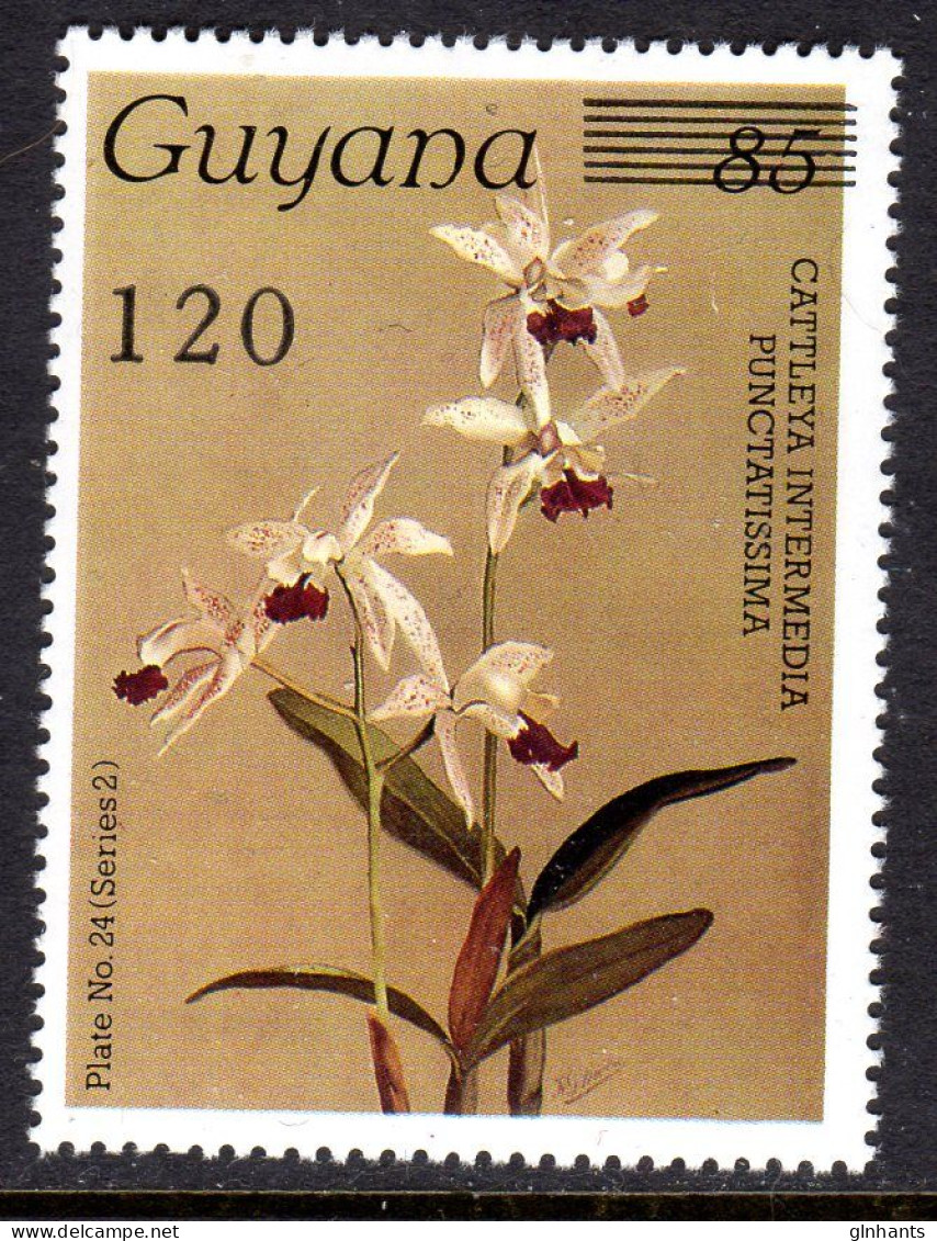 GUYANA - 1988 REICHENBACHIA ORCHIDS 120 ON 85 OVERPRINT PLATE 24 SERIES 2 FINE MNH ** SG 2418 - Guyana (1966-...)