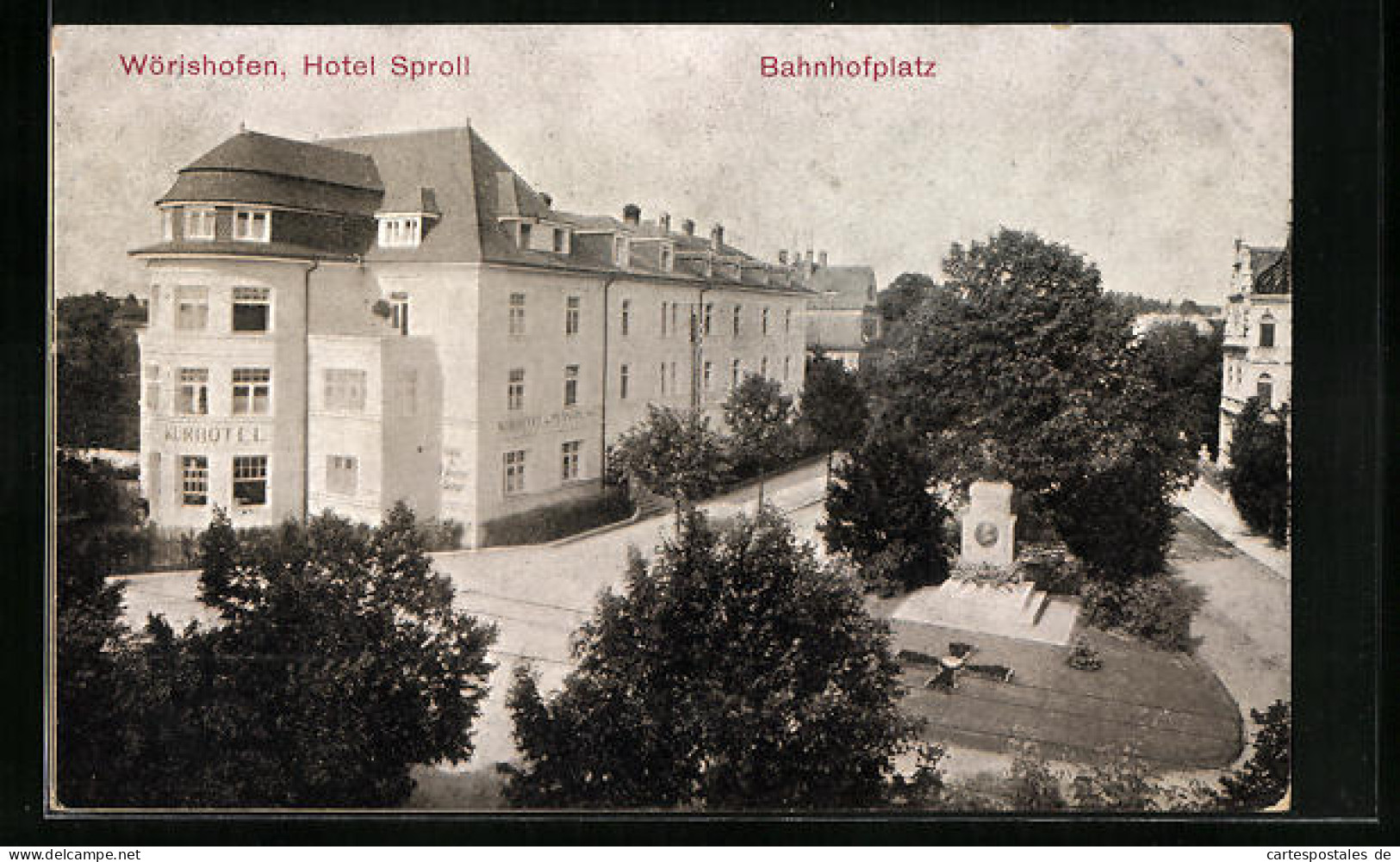 AK Wörishofen, Hotel Sproll Am Bahnhofsplatz  - Bad Woerishofen