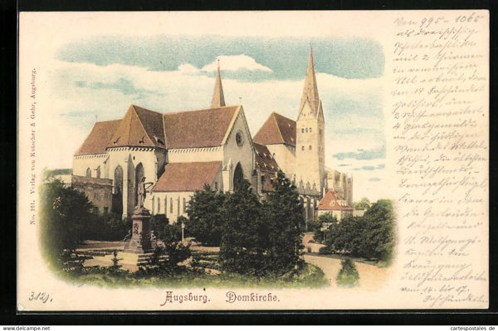 AK Augsburg, Domkirche Mit Denkmal  - Augsburg