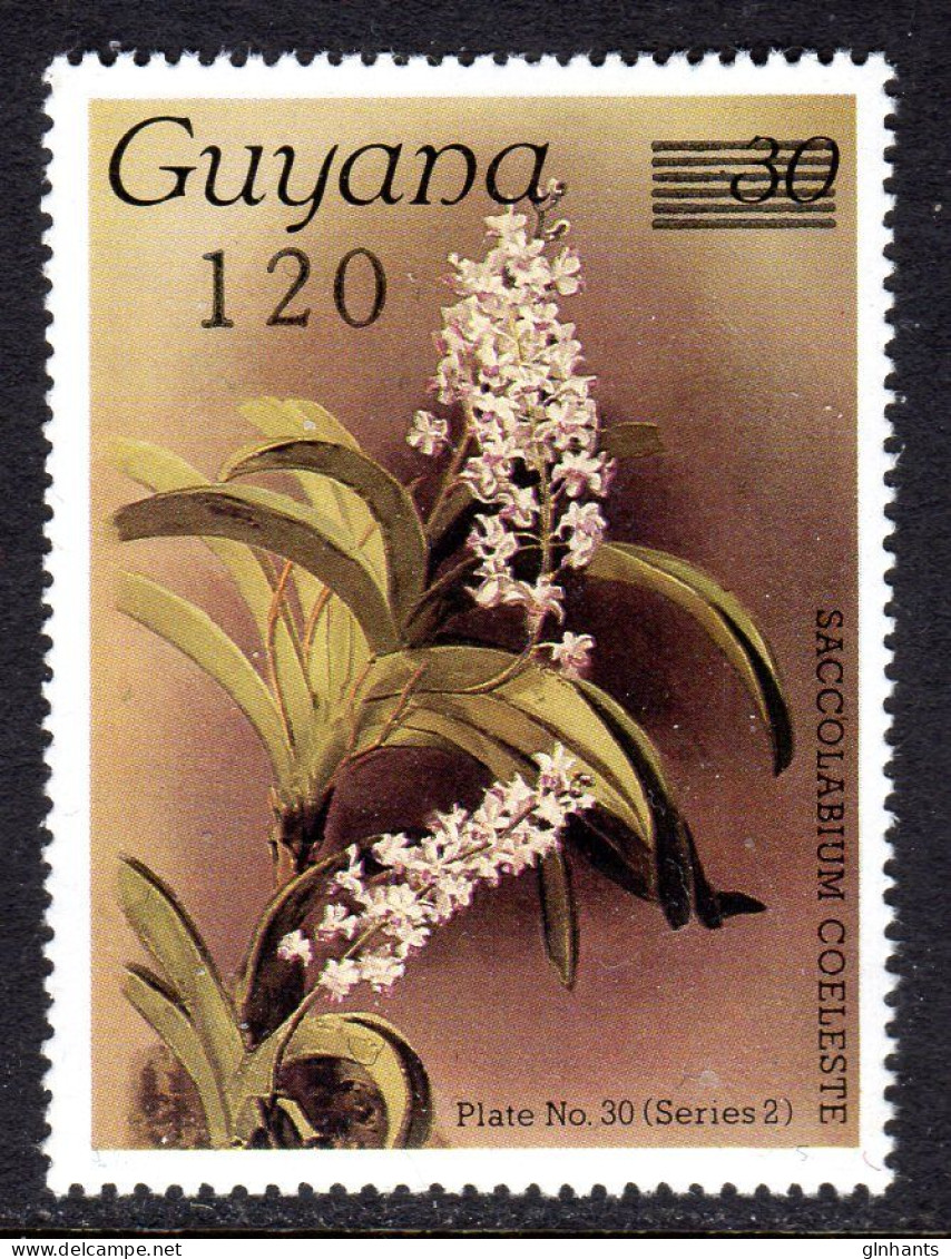 GUYANA - 1988 REICHENBACHIA ORCHIDS 120 ON 30 OVERPRINT PLATE 30 SERIES 2 FINE MNH ** SG 2363 - Guyana (1966-...)