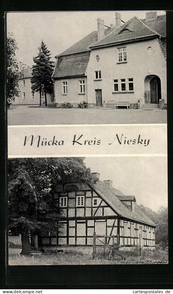 AK Mücka /Kreis Niesky, Oberschule, Fachwerhaus Brüterei  - Niesky