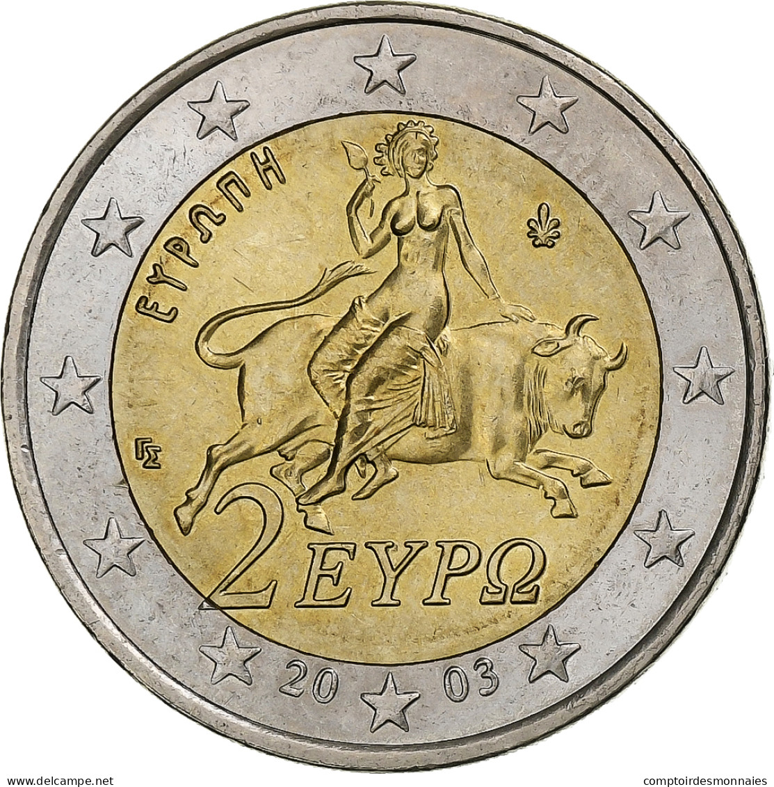 Grèce, 2 Euro, 2003, Athènes, SPL, Bimétallique, KM:188 - Grèce