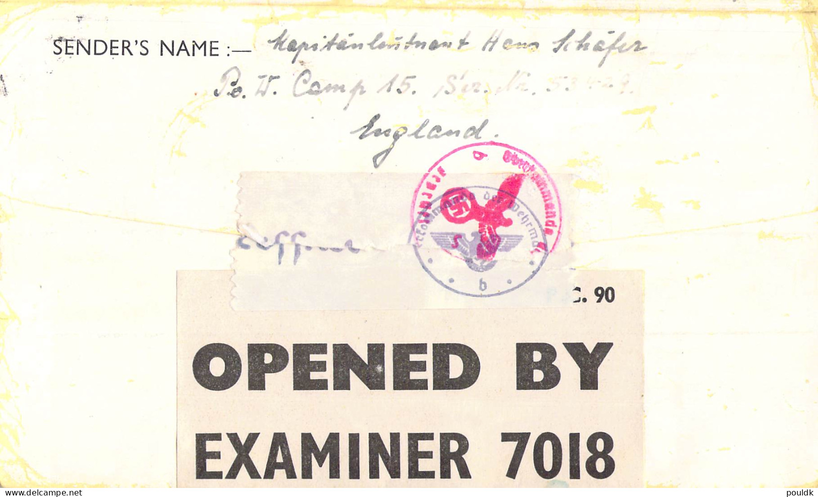 Ten German Prisoner of War letters from Kapitänleutenant belived to be Submarine U-556 First Leutenant, writing