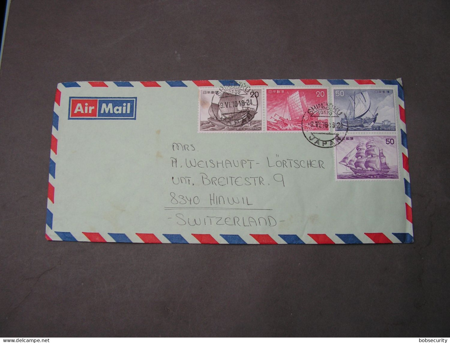 Japan  Air Cv. 1976  Schiffe - Lettres & Documents