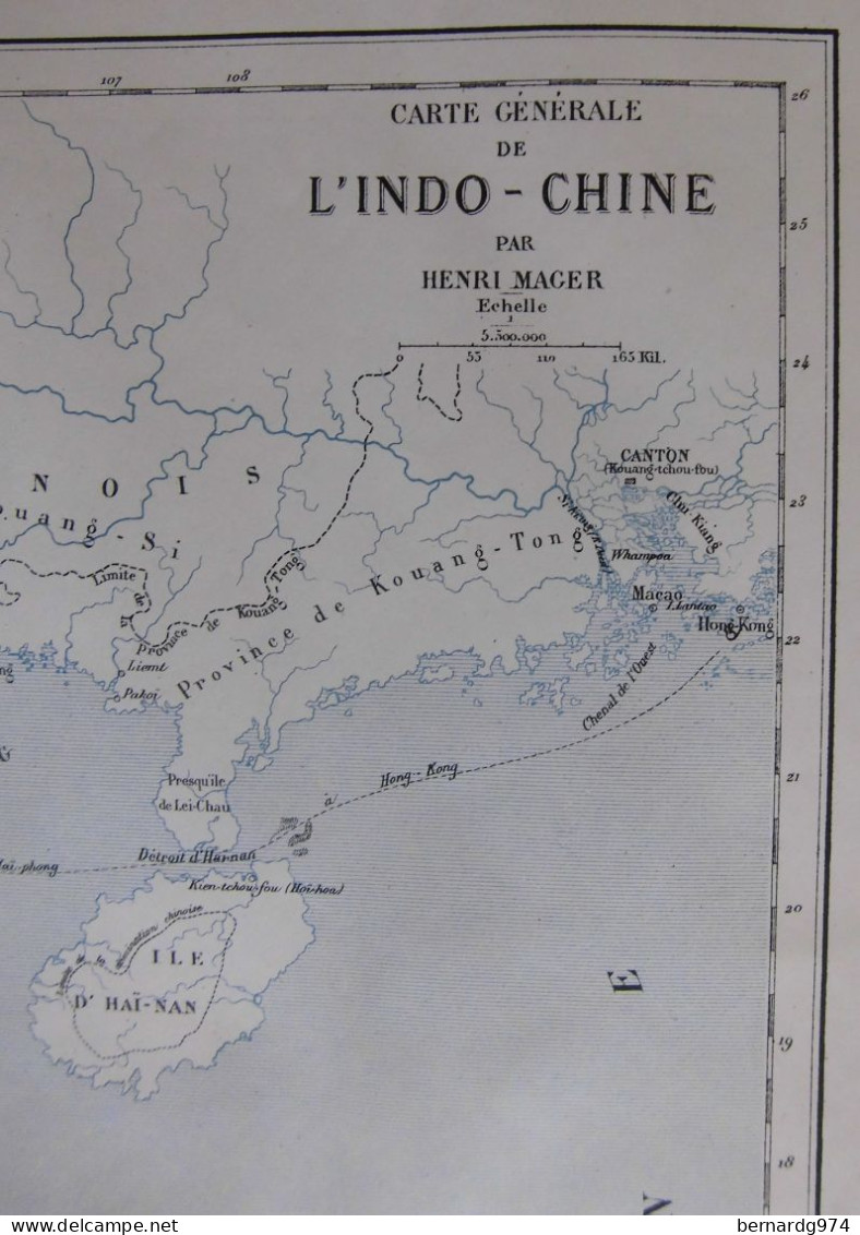 Vietnam Cambodge Tonkin : Trois Grandes Cartes Par Mager (1890) - Mapas Geográficas