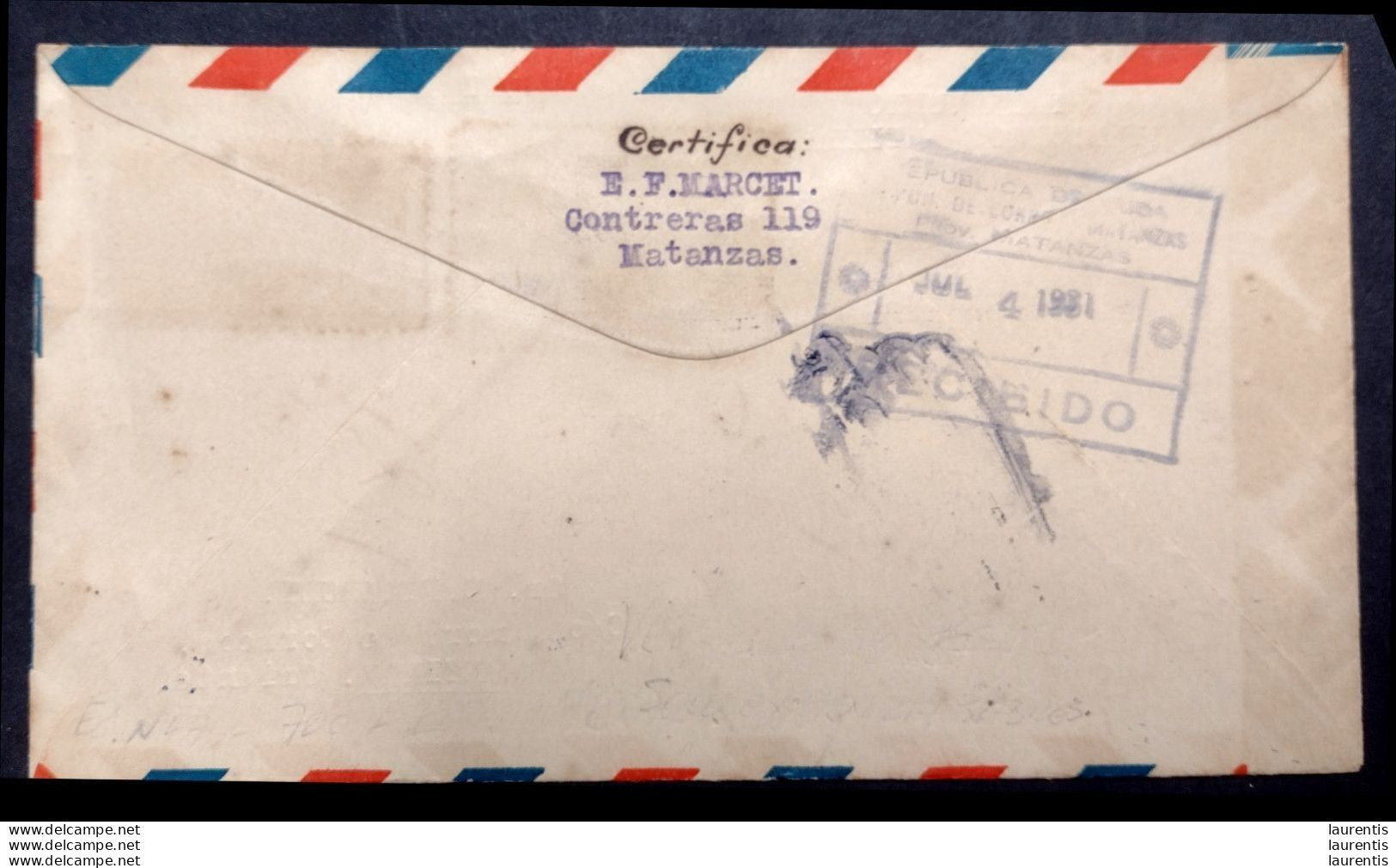 D575. First Flight Cienfuegos-Antilla - Registered On July 1st, 1931 - Only 14 Covers Are Known - 215,00 - Luchtpost