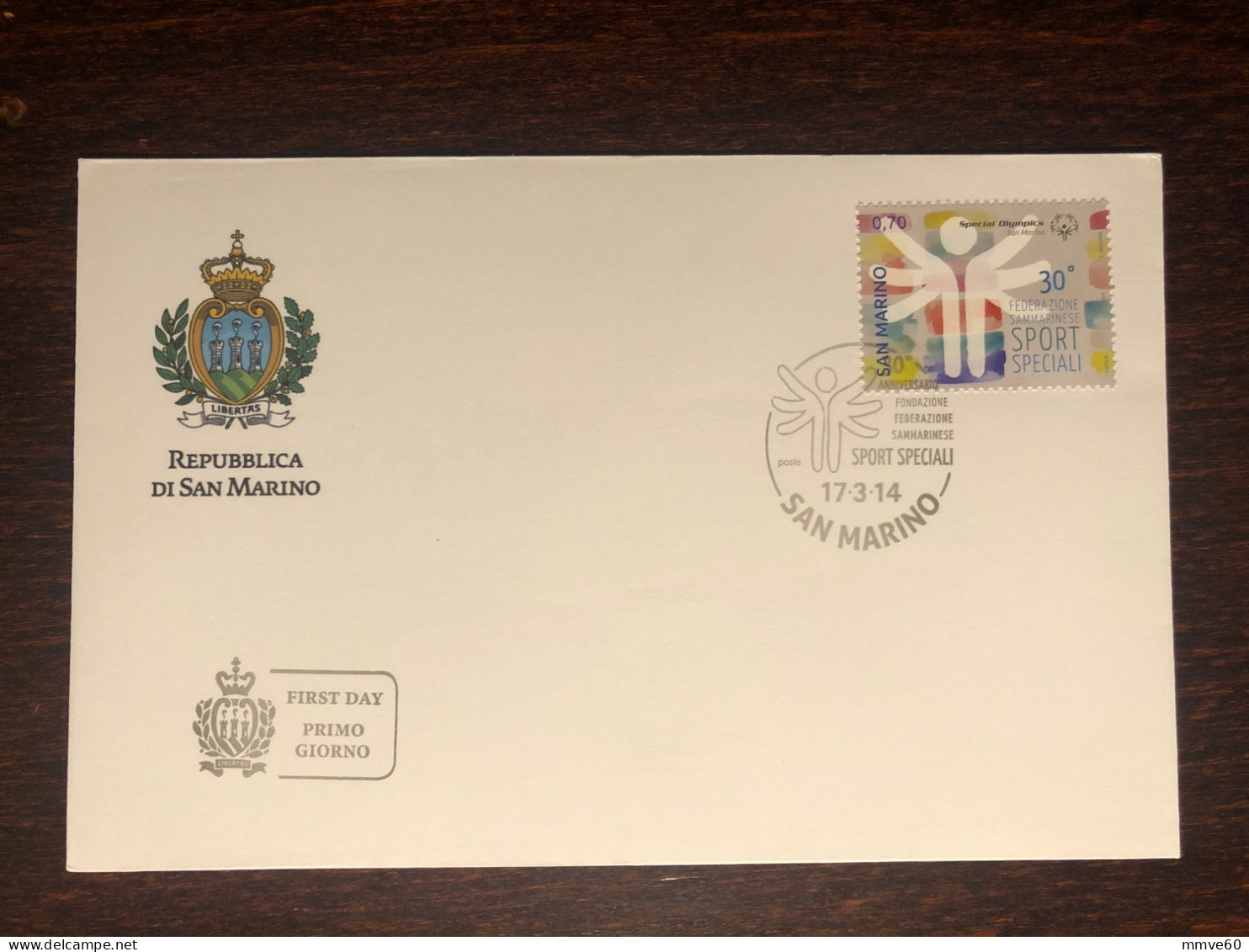 SAN MARINO FDC COVER 2014 YEAR SPECIAL OLYMPIC PARALYMPIC DISABLED SPORTS HEALTH MEDICINE STAMPS - FDC