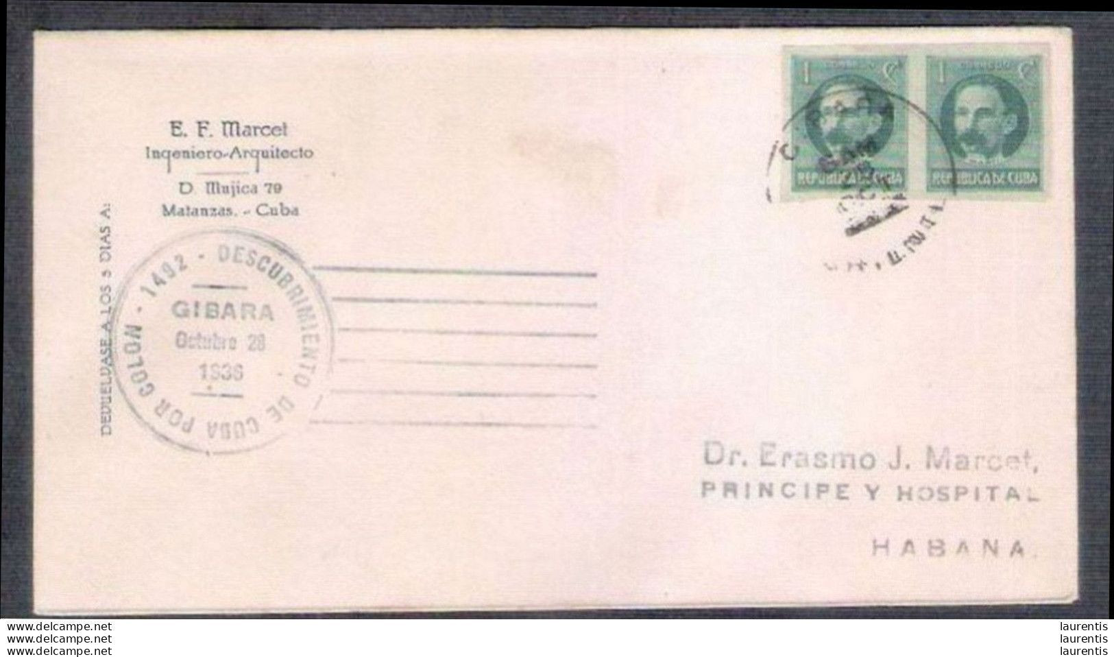 575  Discovery Of The Island By Colombus At Gibara - 1935 Special Handstamp Cancel - Cb - 8,50 - Sonstige & Ohne Zuordnung