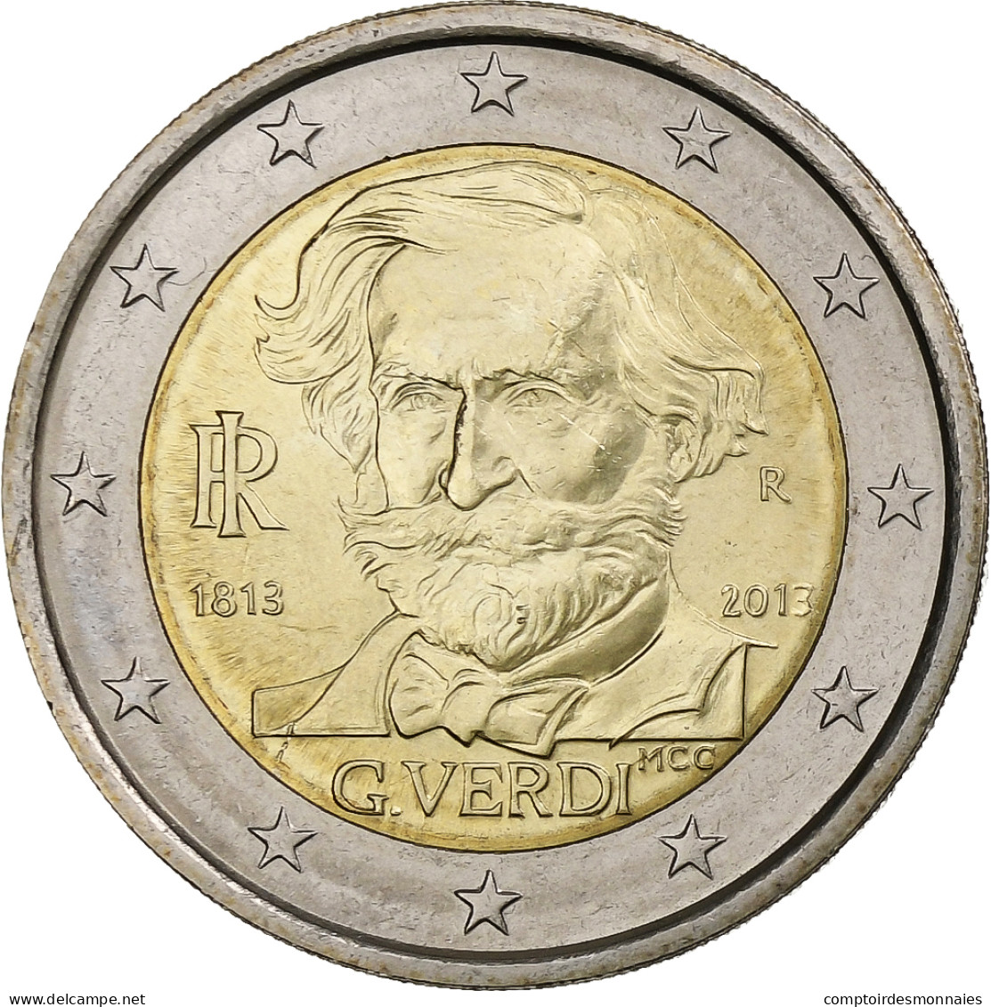 Italie, 2 Euro, G. Verdi, 2013, Rome, SPL, Bimétallique - Italien