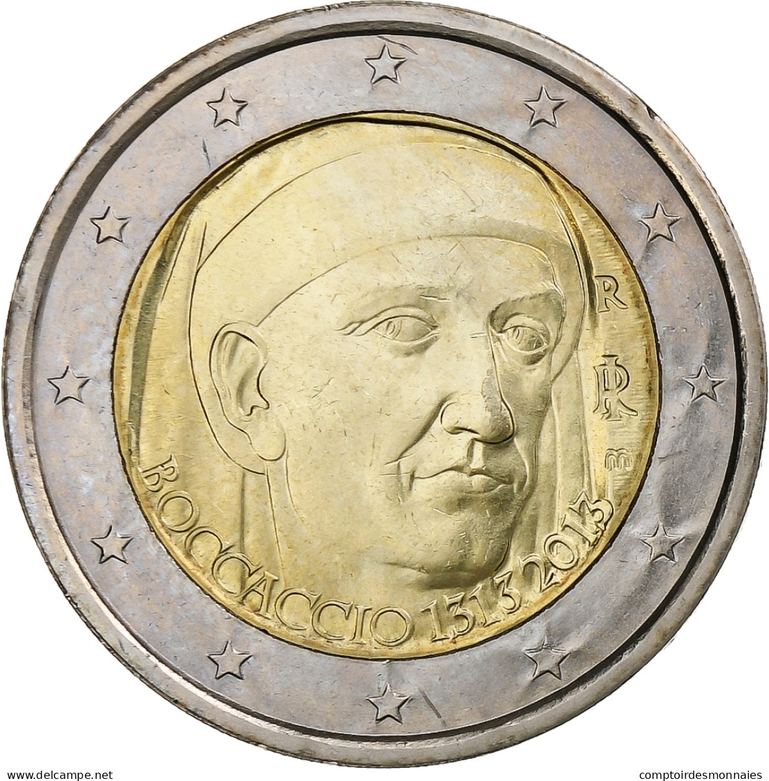 Italie, 2 Euro, Boccaccio, 2013, Rome, SPL, Bimétallique, KM:251 - Italia