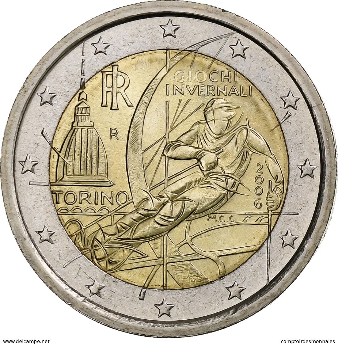 Italie, 2 Euro, Torino, 2006, Rome, SPL, Bimétallique, KM:246 - Italie