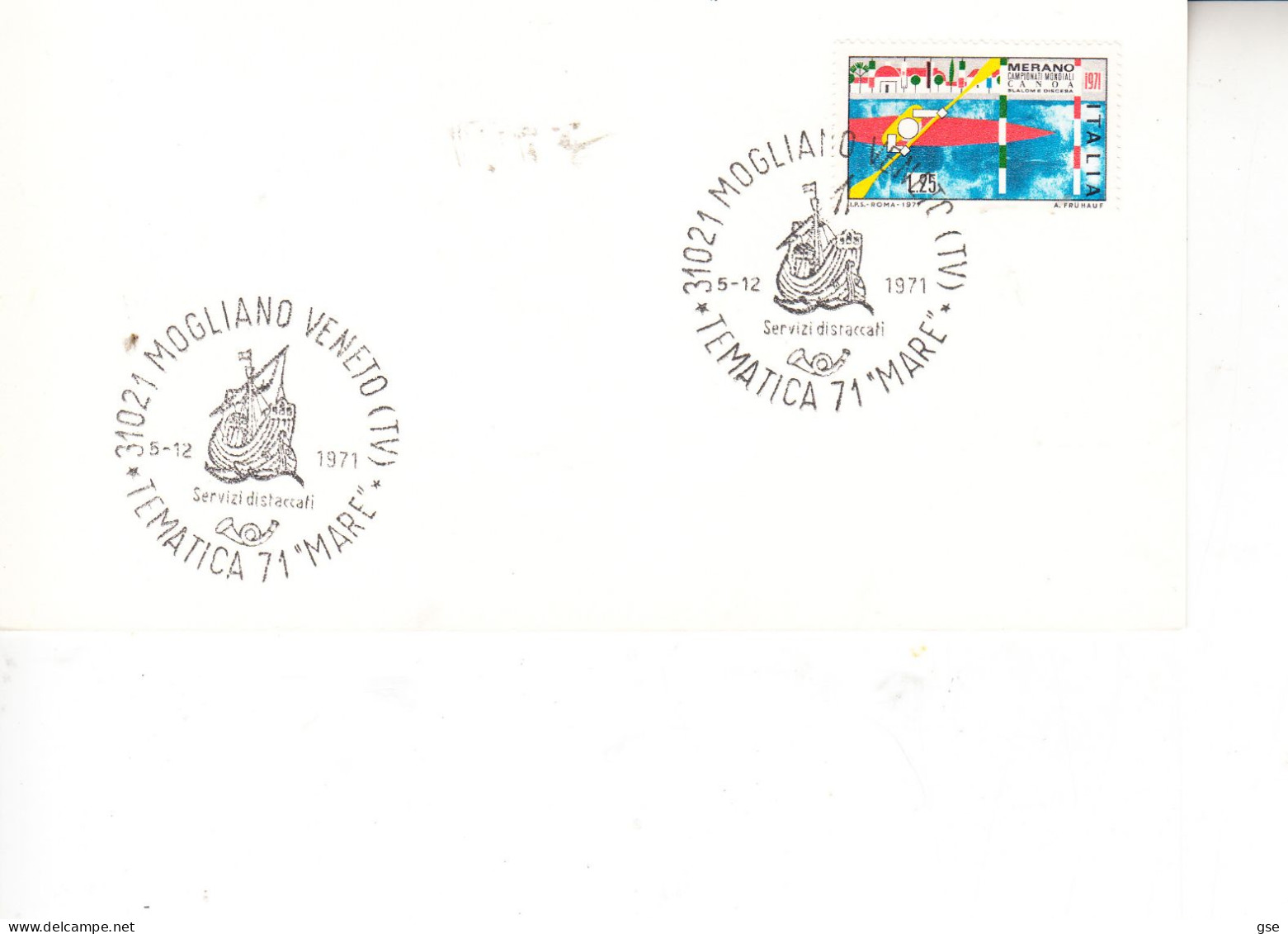 ITALIA   1971 -annullo Speciale "Tematica MARE - Mogliano Veneto" - Other & Unclassified