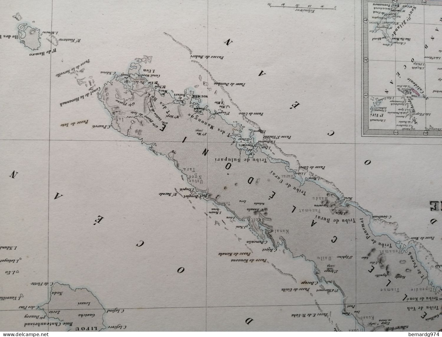 Nouvelle-Calédonie :  Grande Carte Par Abel Pilon Et  Dossier Pédagogique Avec Carte (1890) - Mapas Geográficas