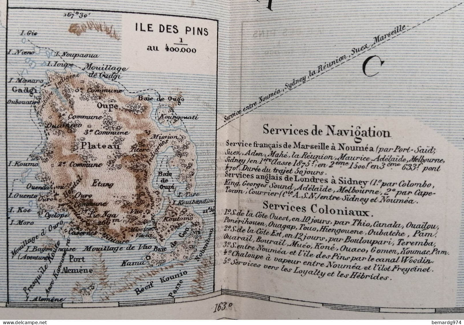 Nouvelle-Calédonie :  grande carte par Abel Pilon et  dossier pédagogique avec carte (1890)