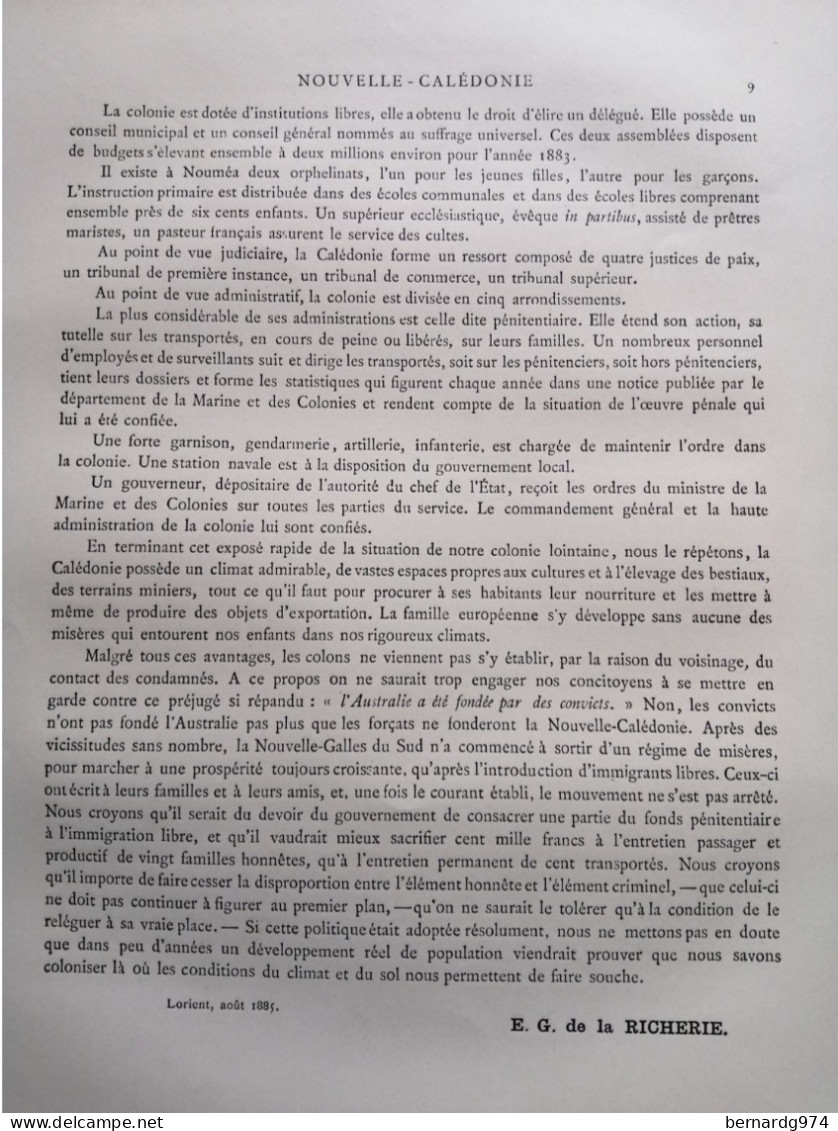 Nouvelle-Calédonie :  grande carte par Abel Pilon et  dossier pédagogique avec carte (1890)