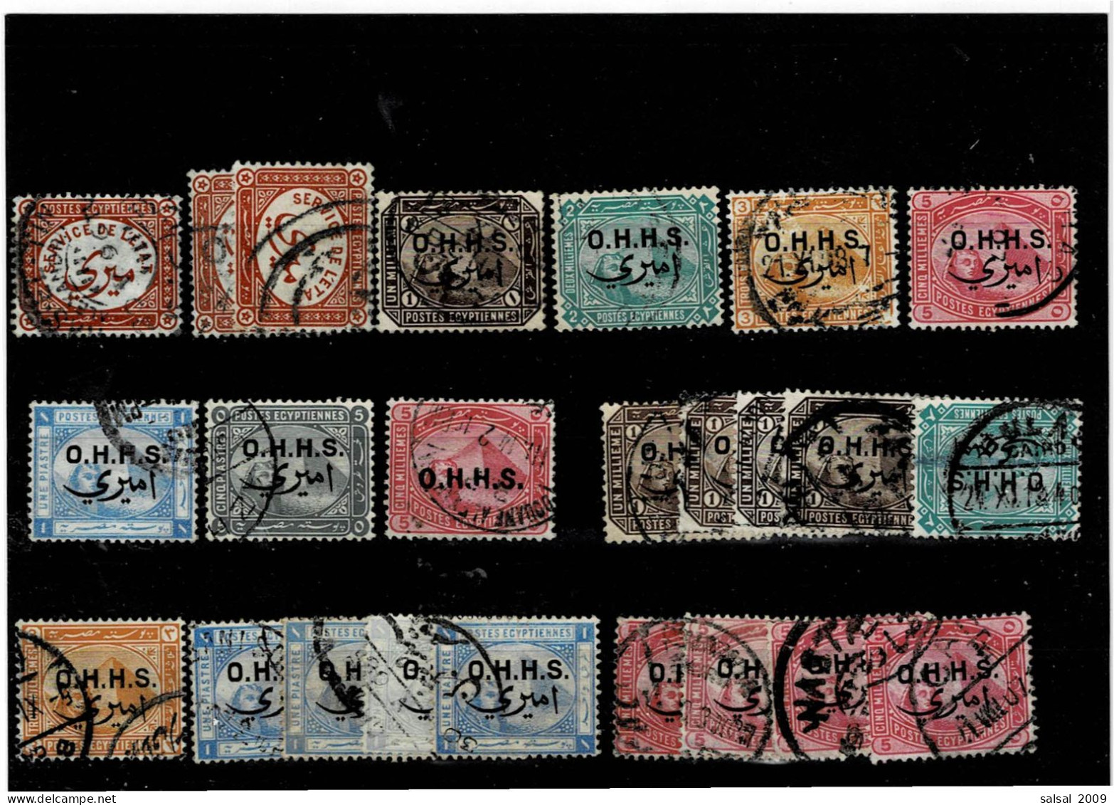 EGITTO ,"Servizio" ,24 Pezzi Usati ,qualita Ottima - 1866-1914 Khedivate Of Egypt