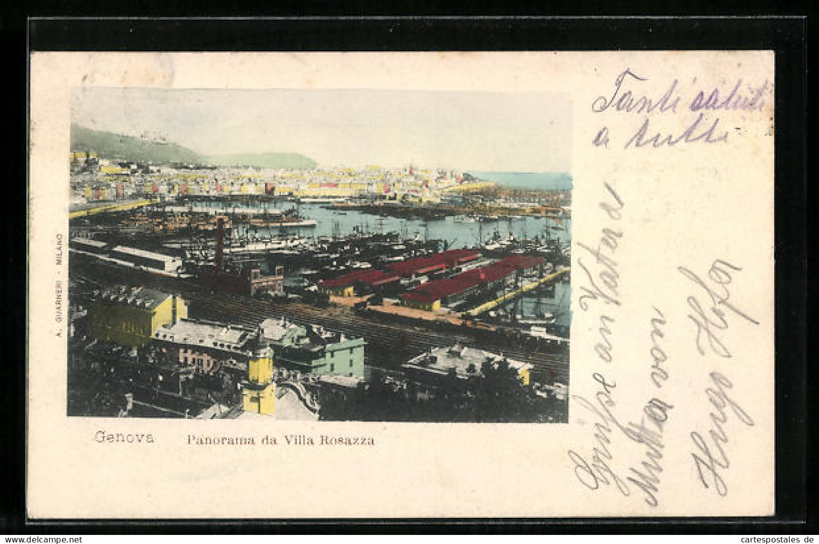 AK Genova, Panorama Da Villa Rosazza, Schiffe Im Hafen  - Autres & Non Classés