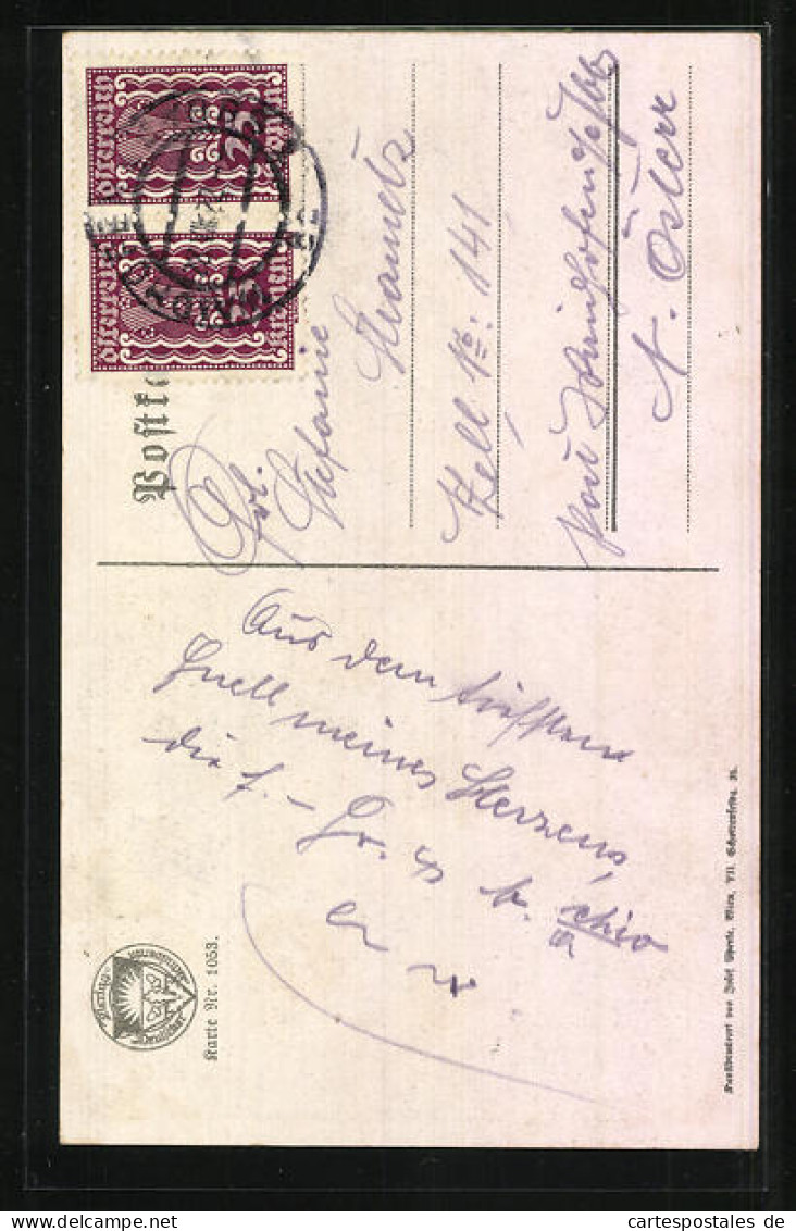 Künstler-AK Deutscher Schulverein Nr. 1053: Lies Wenn Ich Ein Vöglein Wär, Dame Mit Vogel Auf Dem Finger  - Weltkrieg 1914-18