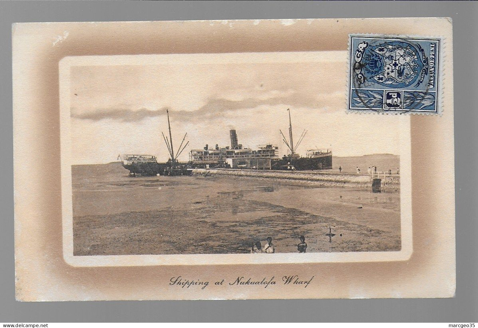 Tonga Toga  Shipping At Nukualofa Wharf   Entier Postal Stamp Timbre , Nuku' Alofa Bateau Cargo Mixte - Tonga