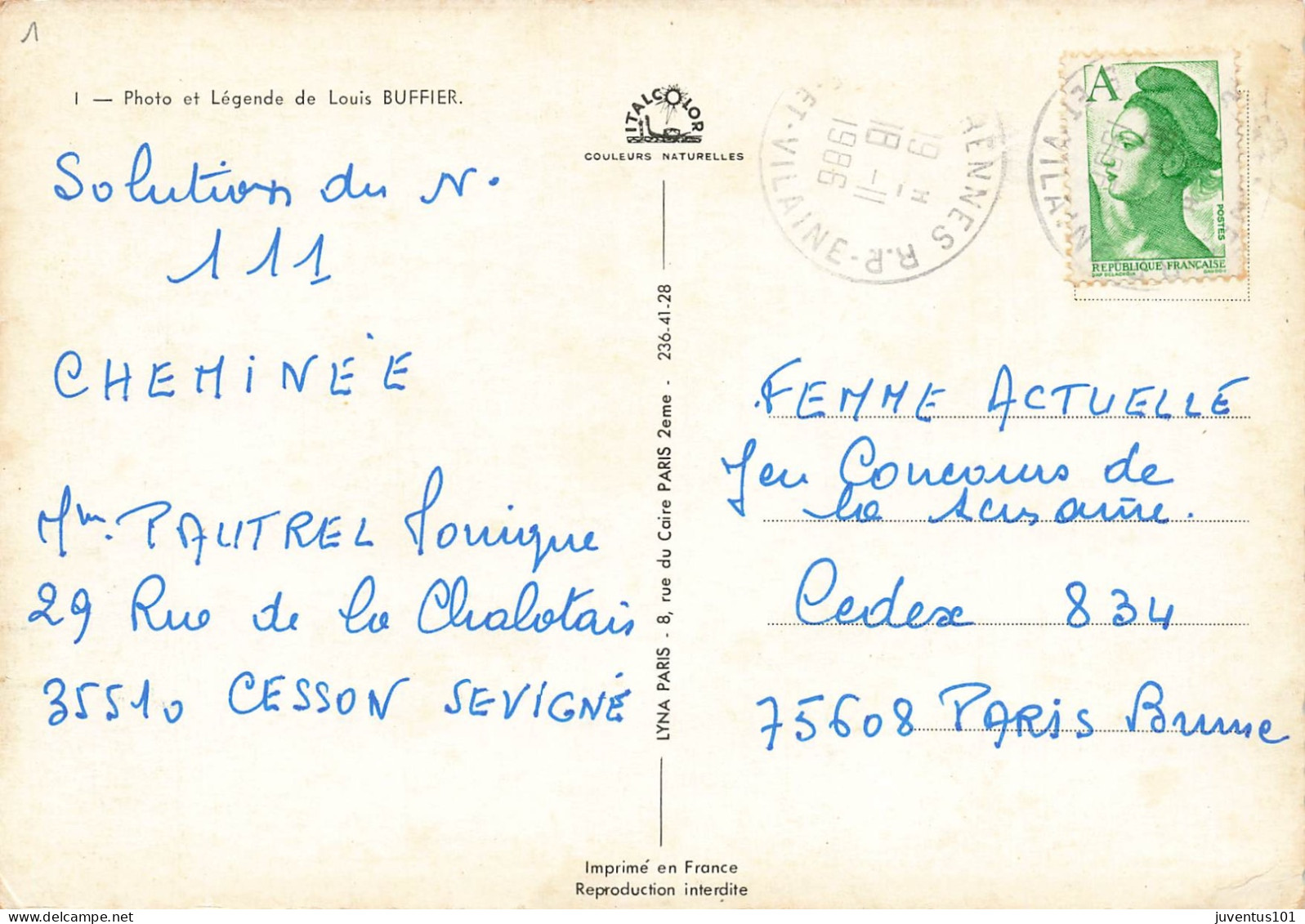 CPSM Les Moineaux De Paris-Louis Buffier-Timbre     L2797 - Andere & Zonder Classificatie