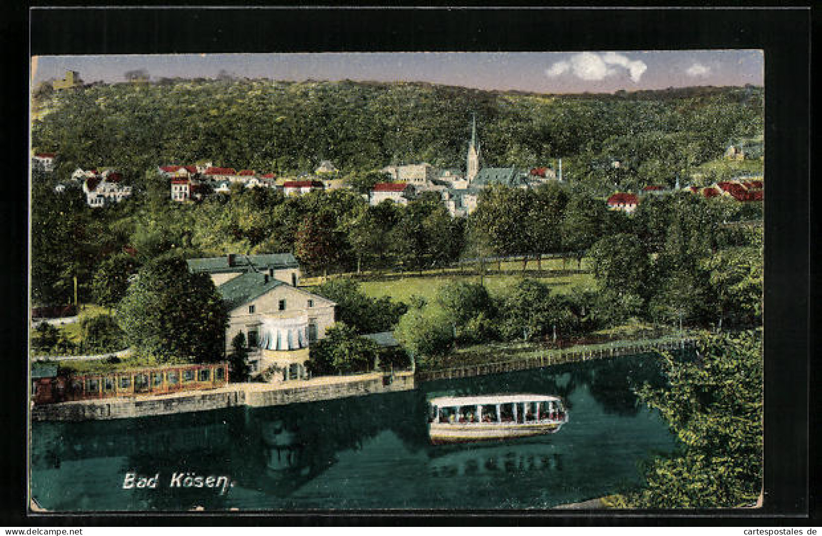 AK Bad Kösen, Teilansicht Mit Fluss Und Boot  - Bad Koesen