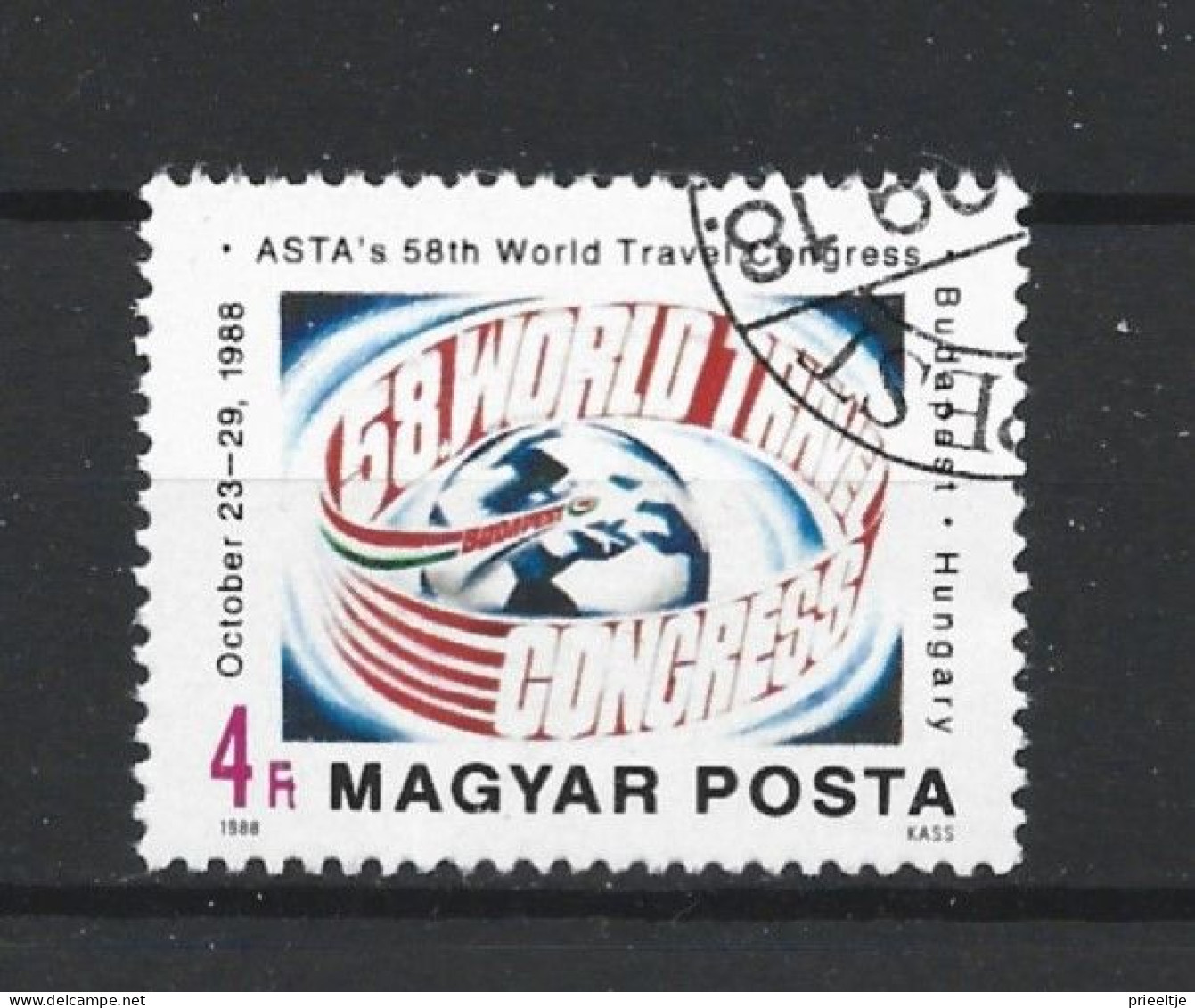 Hungary 1988 58th World Travel Congress  Y.T. 3182 (0) - Usati