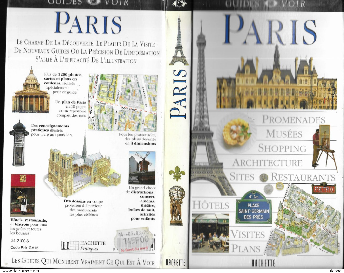 GUIDE BLEU HACHETTE VOIR PARIS EDITION 1995, LIVRE DE 450 PAGES EN TB ETAT  ( PLANS, PHOTOS, CROQUIS, NOMS DES RUES....) - Paris