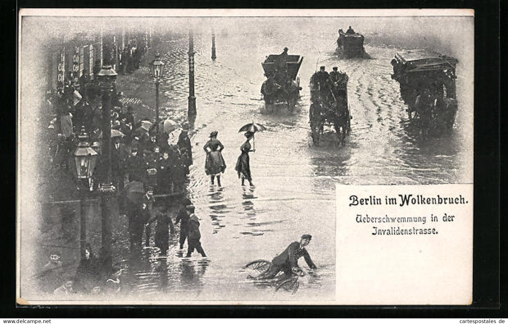 AK Berlin, Überschwemmung In Der Invalidenstrasse  - Floods