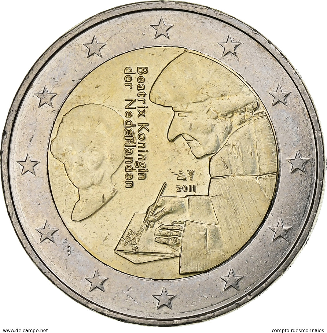 Pays-Bas, Beatrix, 2 Euro, 2011, Bruxelles, SUP, Bimétallique, KM:298 - Netherlands