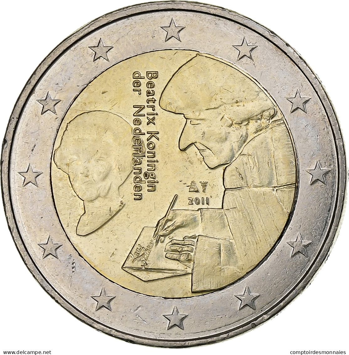 Pays-Bas, Beatrix, 2 Euro, 2011, Bruxelles, SUP, Bimétallique, KM:298 - Paesi Bassi
