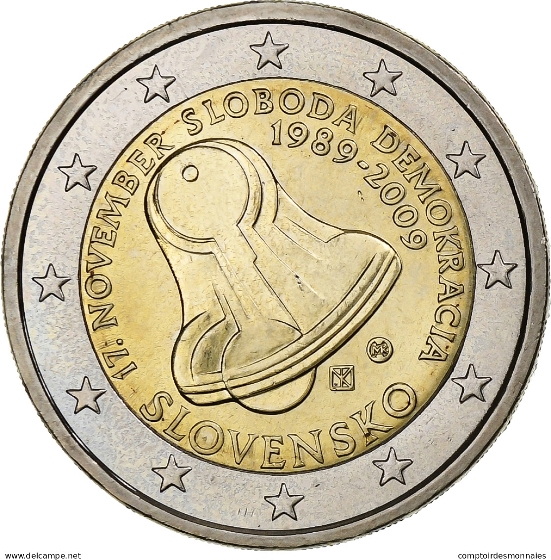 Slovaquie, 2 Euro, Revolution, 2009, Kremnica, SPL, Bimétallique, KM:107 - Slowakije