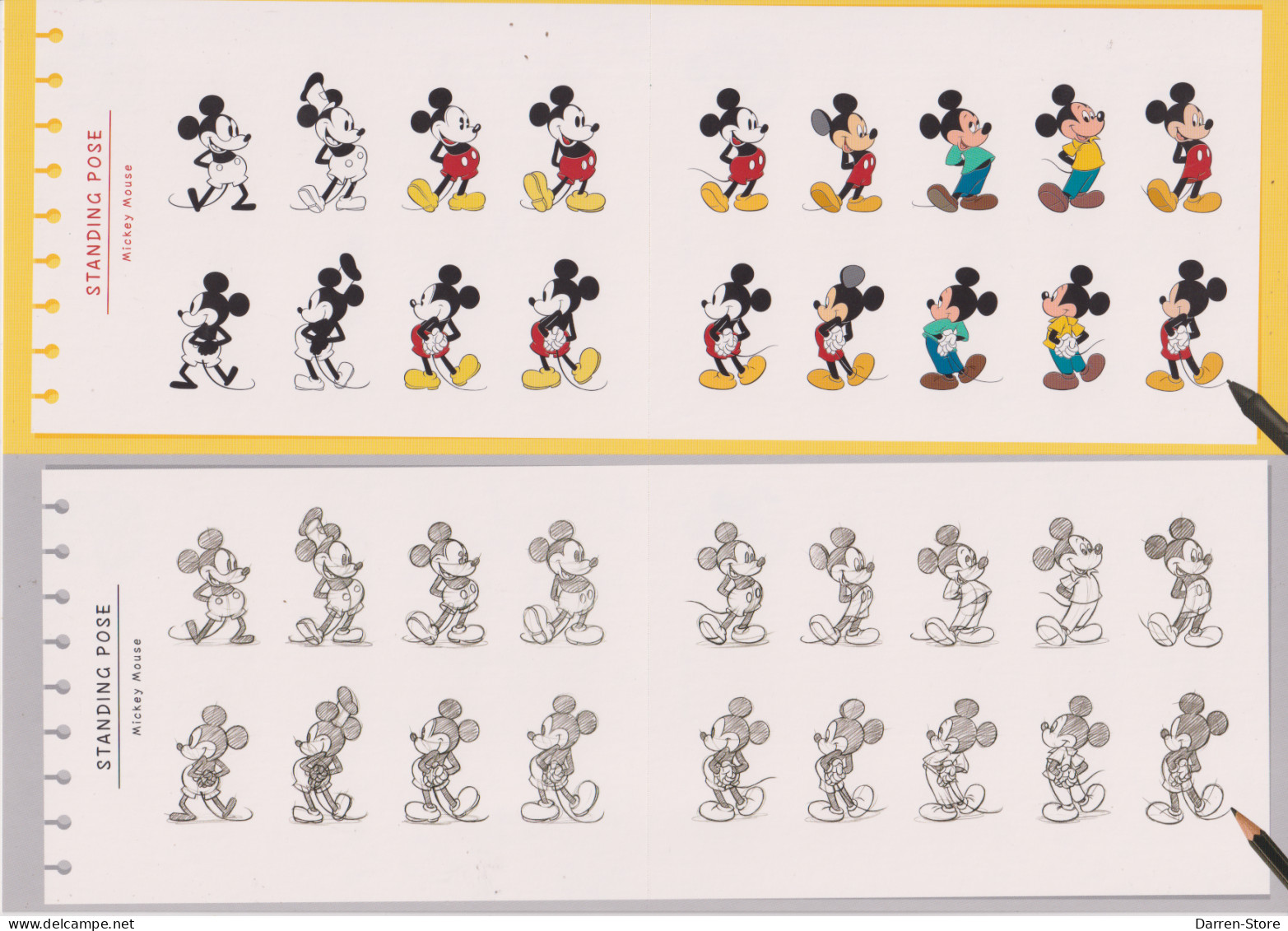 T07007 Japan Disney The Art Of Mickey Mouse Postcard 4 Pcs - Sonstige & Ohne Zuordnung